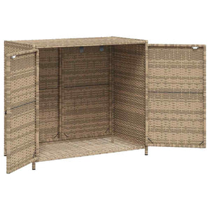 Armadietto Portaoggetti Giardino Beige 83x45x76 cm Polyrattan 365546