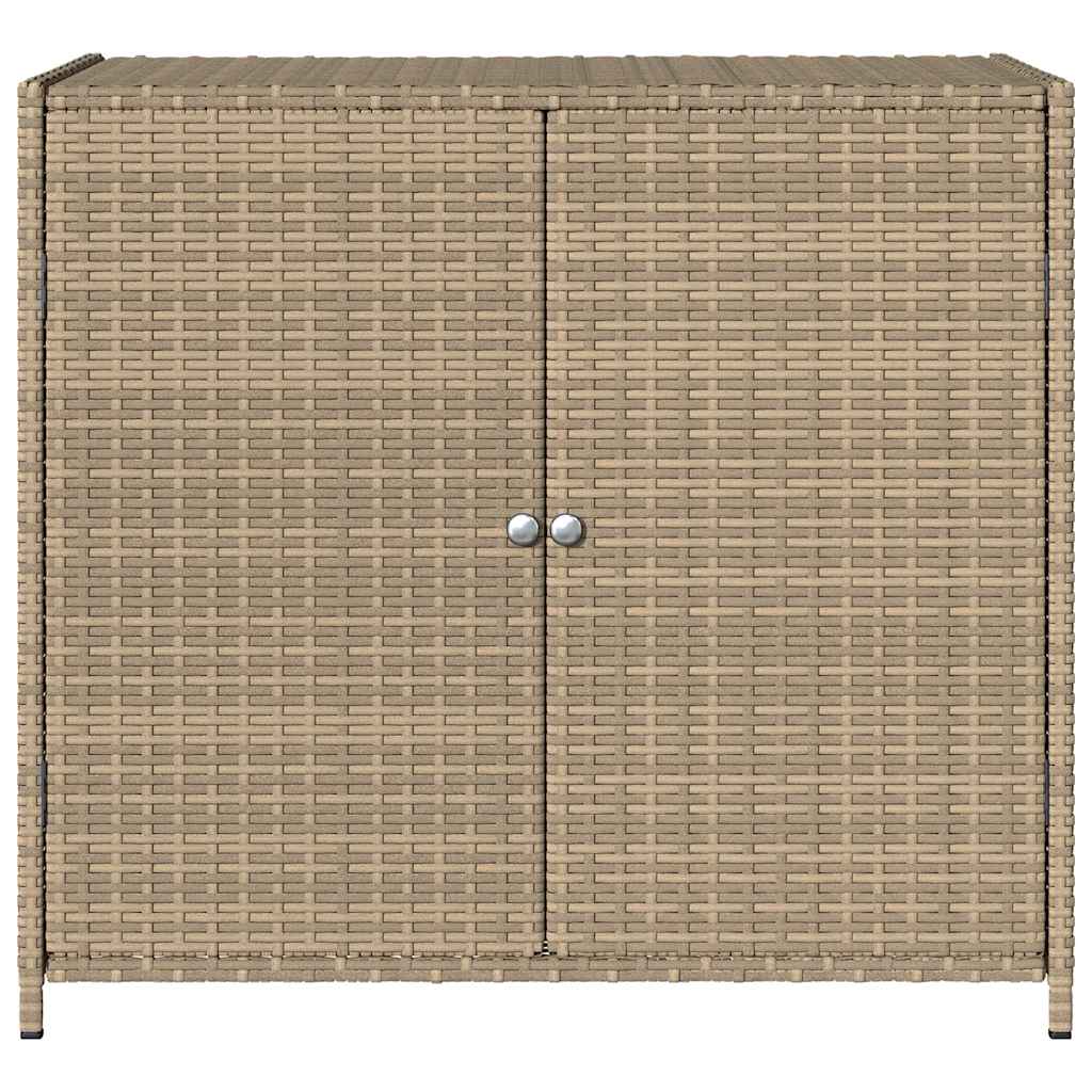 Armadietto Portaoggetti Giardino Beige 83x45x76 cm Polyrattan 365546