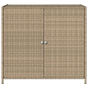 Armadietto Portaoggetti Giardino Beige 83x45x76 cm Polyrattan 365546