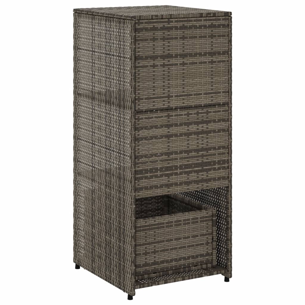 Armadietto Portaoggetti Giardino Grigio 50x55x115cm Polyrattan 365549