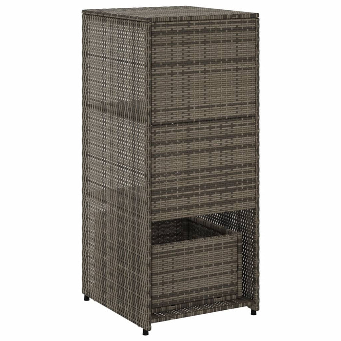 Armadietto Portaoggetti Giardino Grigio 50x55x115cm Polyrattan 365549