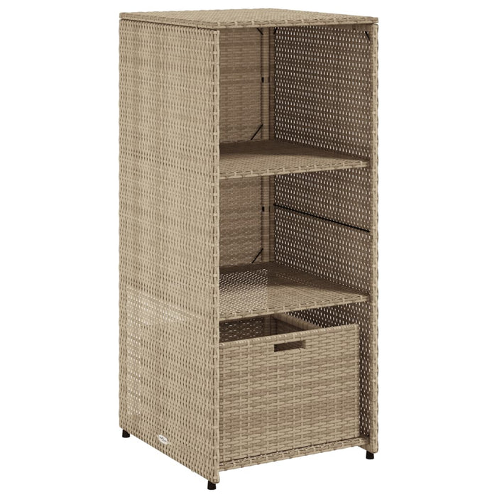 Armadietto Portaoggetti Giardino Beige 50x55x115cm Polyrattancod mxl 86546
