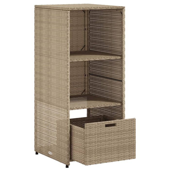 Armadietto Portaoggetti Giardino-Armadio per esterni Beige 50x55x115cm Polyrattan
