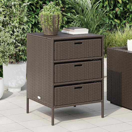 Armadietto Portaoggetti Giardino Marrone 55x59x80cm Polyrattan 365552