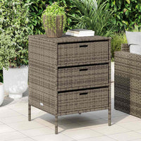Armadietto Portaoggetti Giardino Grigio 55x59x80cm Polyrattan 365553