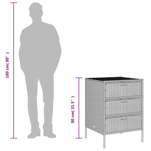 Armadietto Portaoggetti Giardino Grigio 55x59x80cm Polyrattan 365553