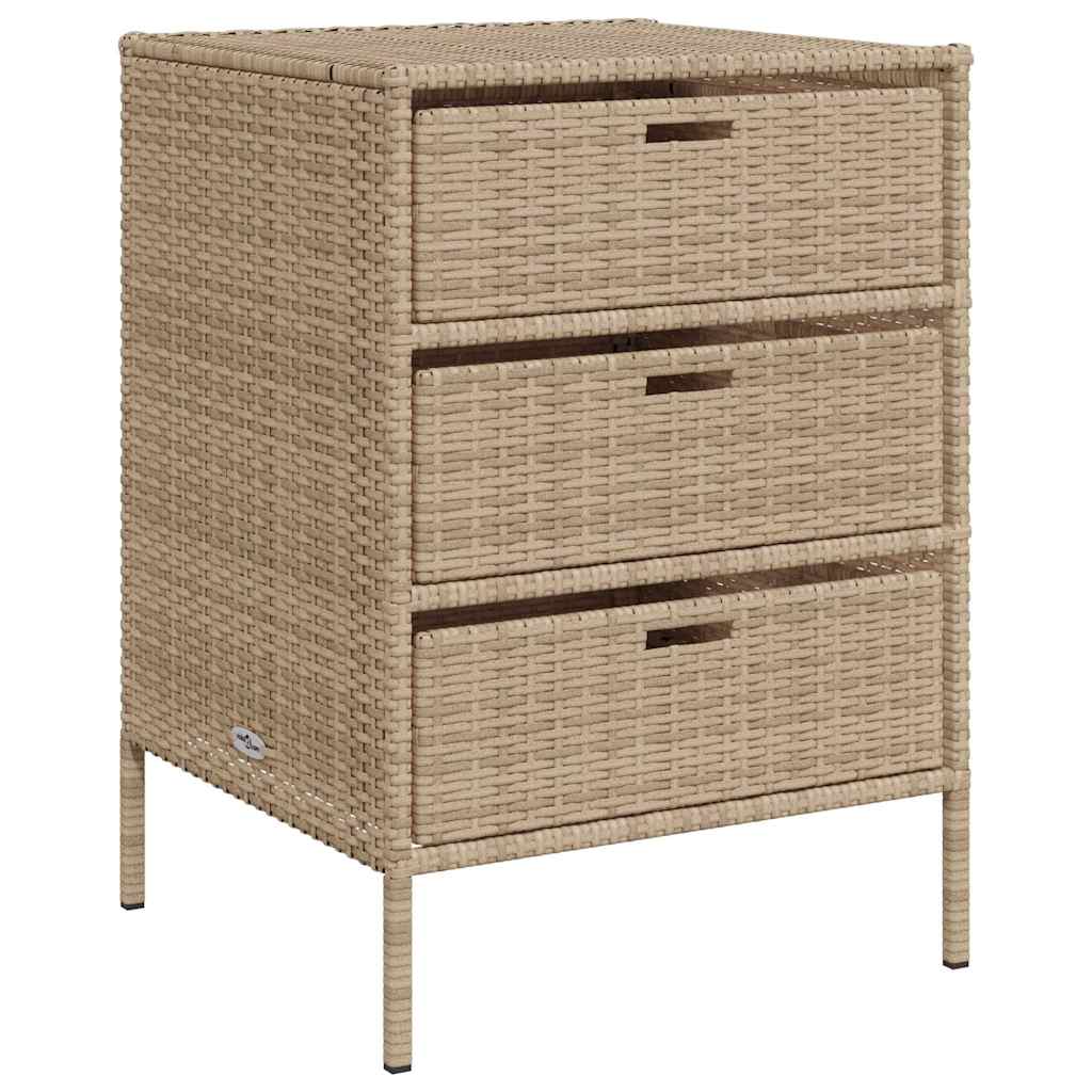 Armadietto Portaoggetti da Giardino Beige 55x59x80cm Polyrattancod mxl 134545