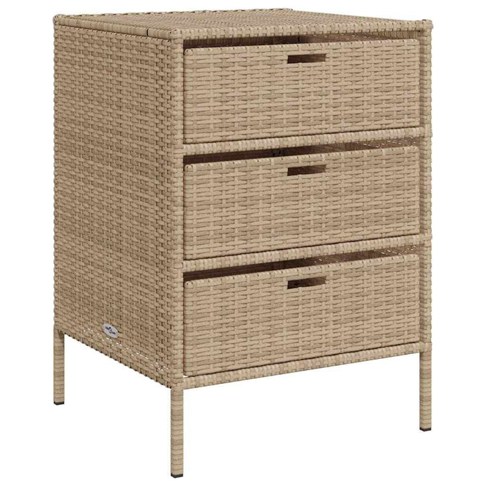 Armadietto Portaoggetti da Giardino Beige 55x59x80cm Polyrattancod mxl 134545