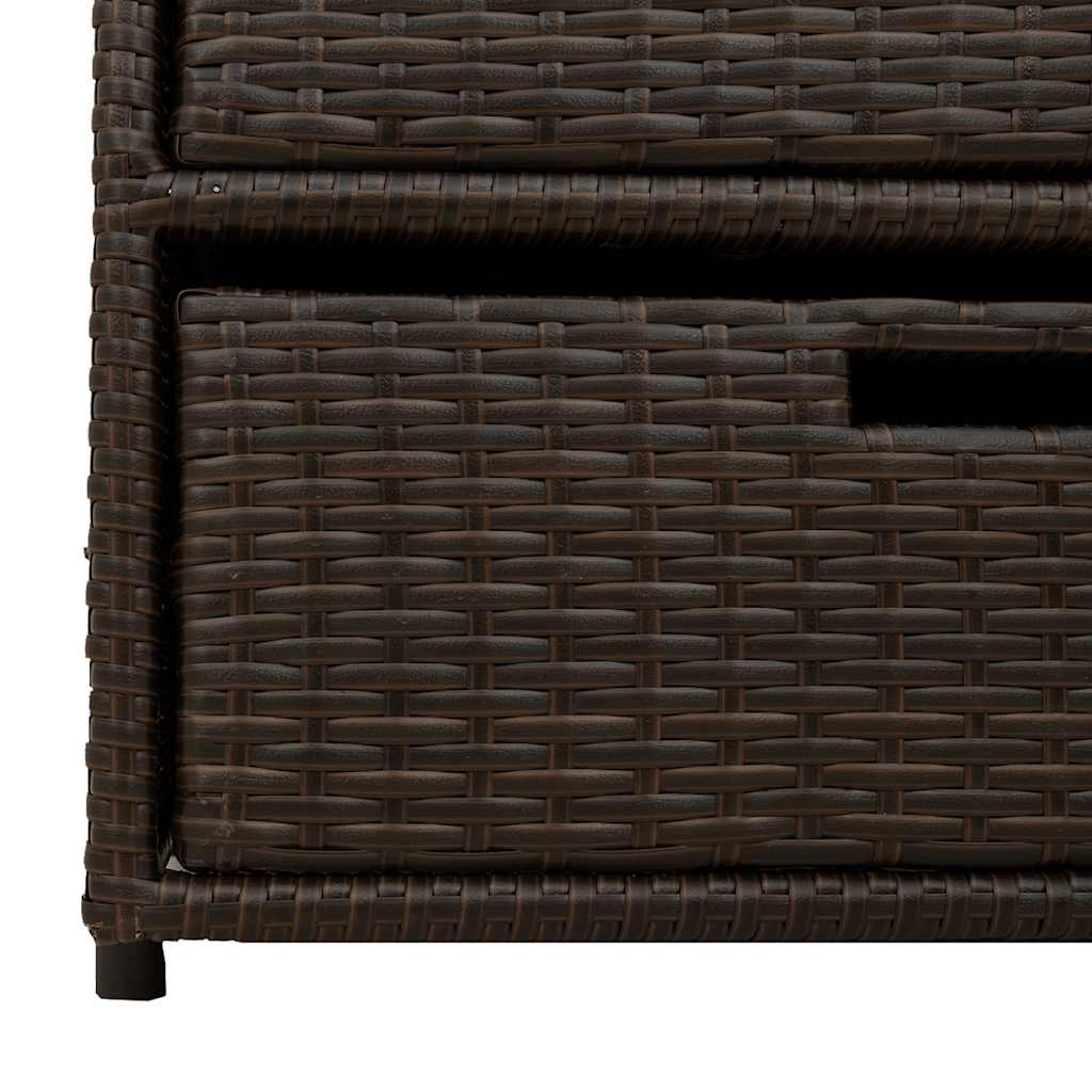 Armadietto Portaoggetti Giardino Marrone 55x59x69cm Polyrattan 365556