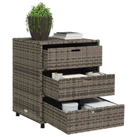 Armadietto Portaoggetti Giardino Grigio 55x59x69cm Polyrattan 365557