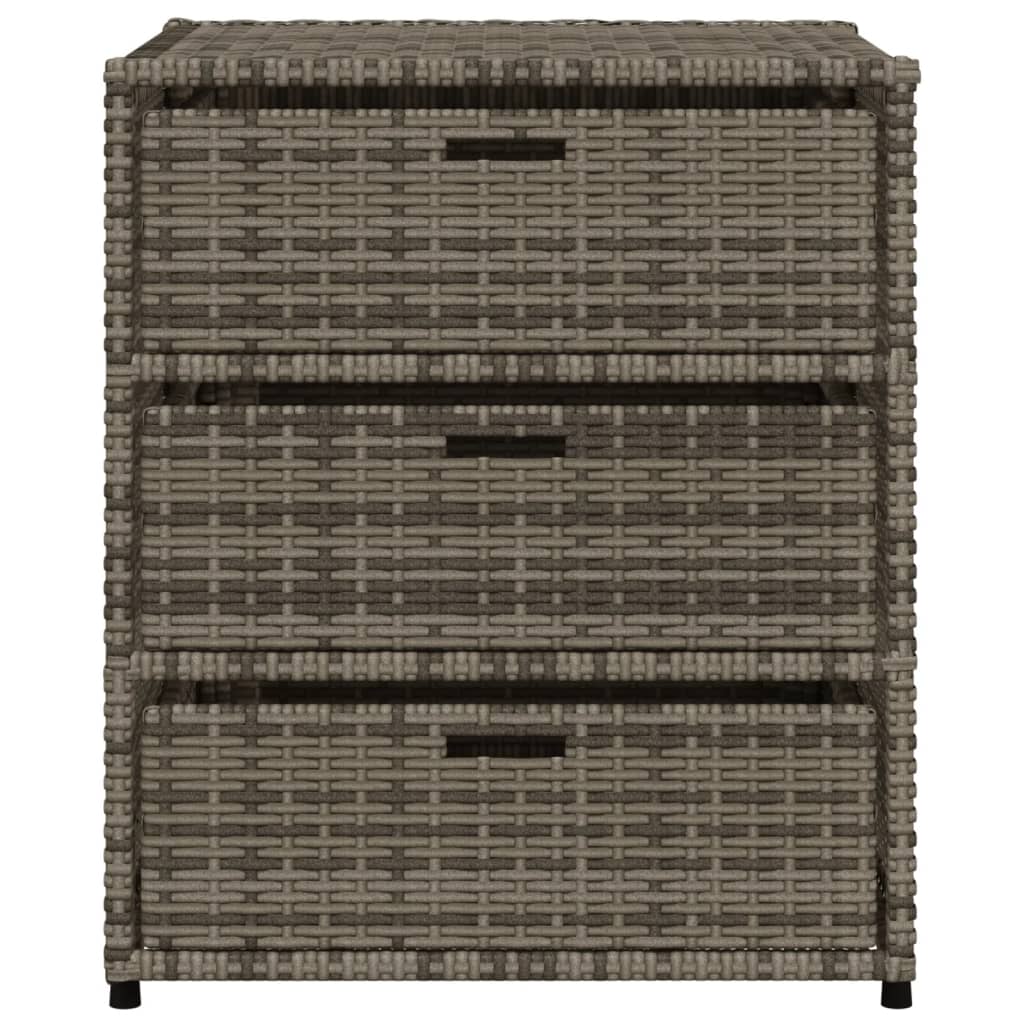Armadietto Portaoggetti Giardino Grigio 55x59x69cm Polyrattan