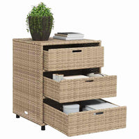 Armadietto Portaoggetti da Giardino Beige 55x59x69cm Polyrattan 365558