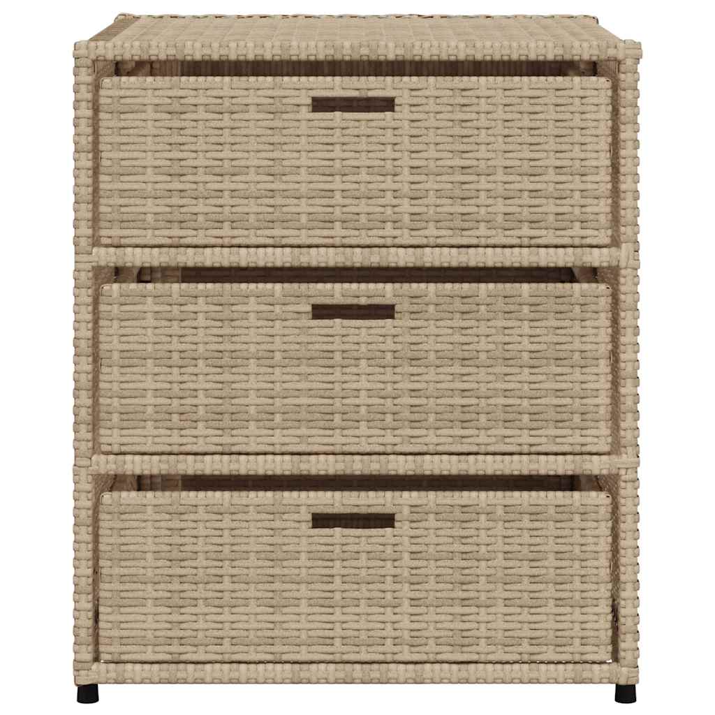 Armadietto Portaoggetti da Giardino Beige 55x59x69cm Polyrattan 365558