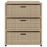 Armadietto Portaoggetti da Giardino Beige 55x59x69cm Polyrattan 365558