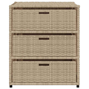 Armadietto Portaoggetti da Giardino Beige 55x59x69cm Polyrattan 365558