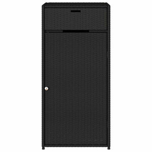 Armadietto Portaoggetti da Giardino Nero 55x55x111cm Polyrattan 365559