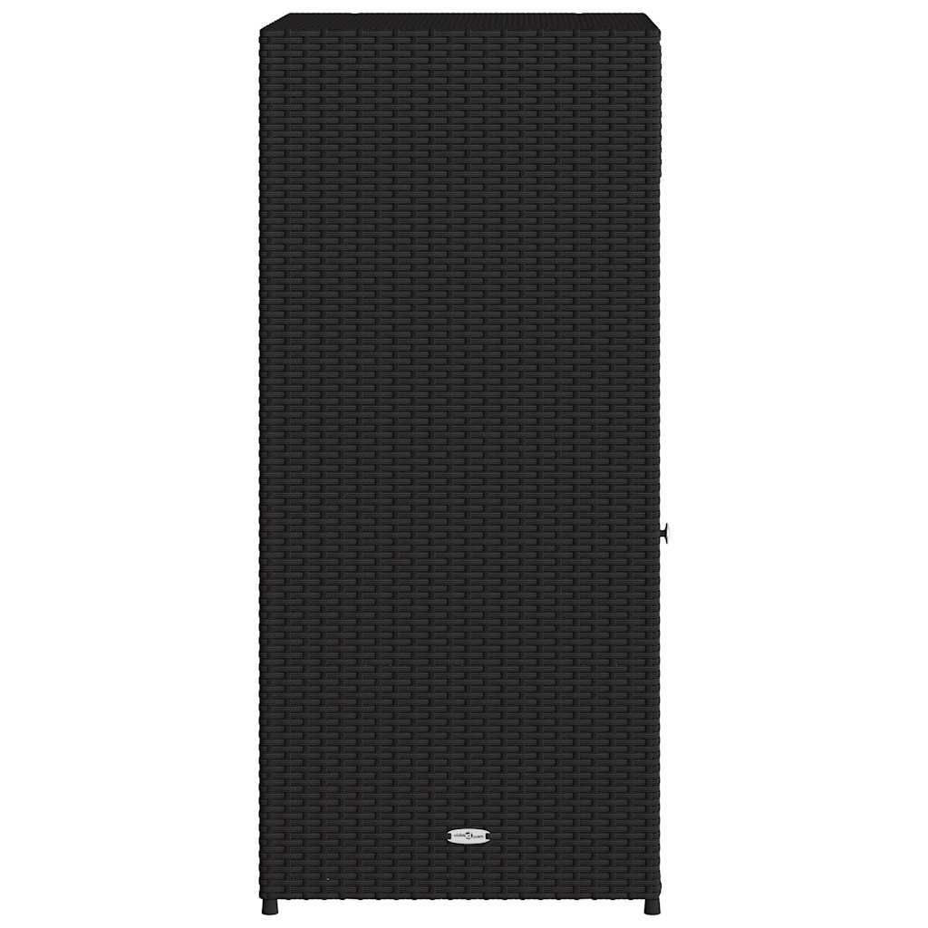 Armadietto Portaoggetti da Giardino Nero 55x55x111cm Polyrattan 365559