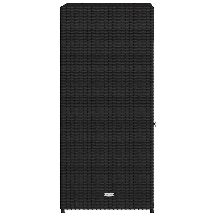 Armadietto Portaoggetti da Giardino Nero 55x55x111cm Polyrattan 365559