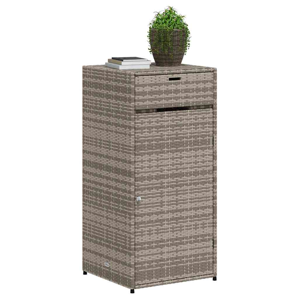 Armadietto Portaoggetti Giardino Grigio 55x55x111cm Polyrattan 365561