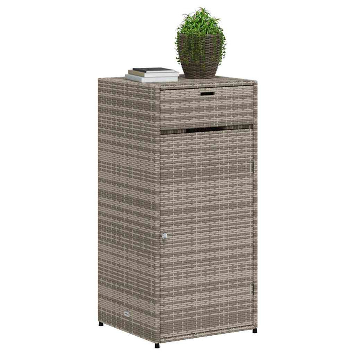 Armadietto Portaoggetti Giardino Grigio 55x55x111cm Polyrattan 365561