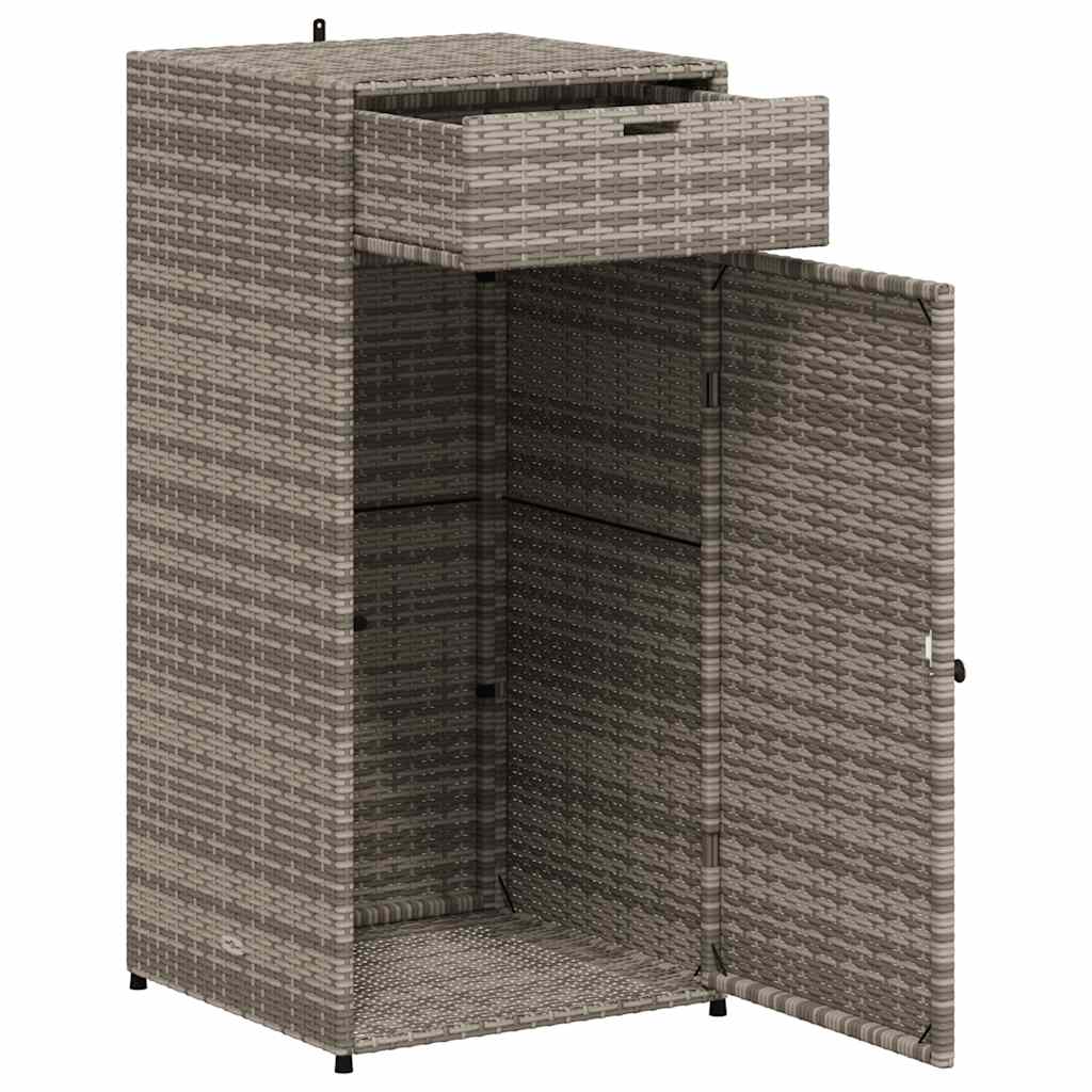 Armadietto Portaoggetti Giardino Grigio 55x55x111cm Polyrattan 365561