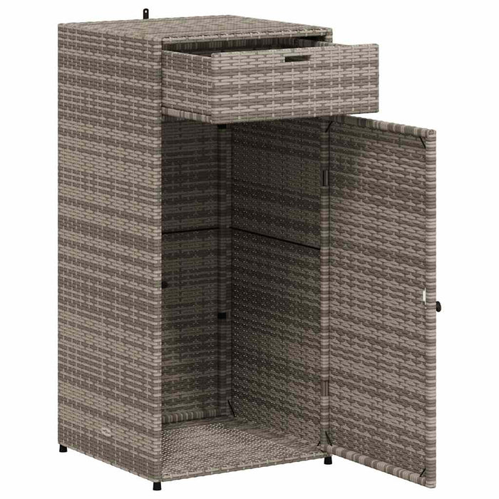 Armadietto Portaoggetti Giardino Grigio 55x55x111cm Polyrattan 365561