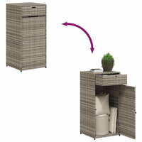 Armadietto Portaoggetti Giardino Grigio 55x55x111cm Polyrattan 365561