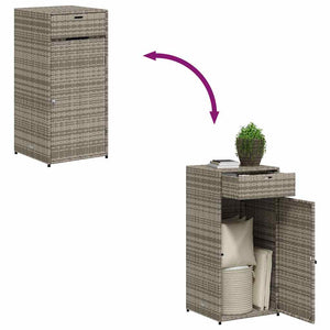 Armadietto Portaoggetti Giardino Grigio 55x55x111cm Polyrattan 365561