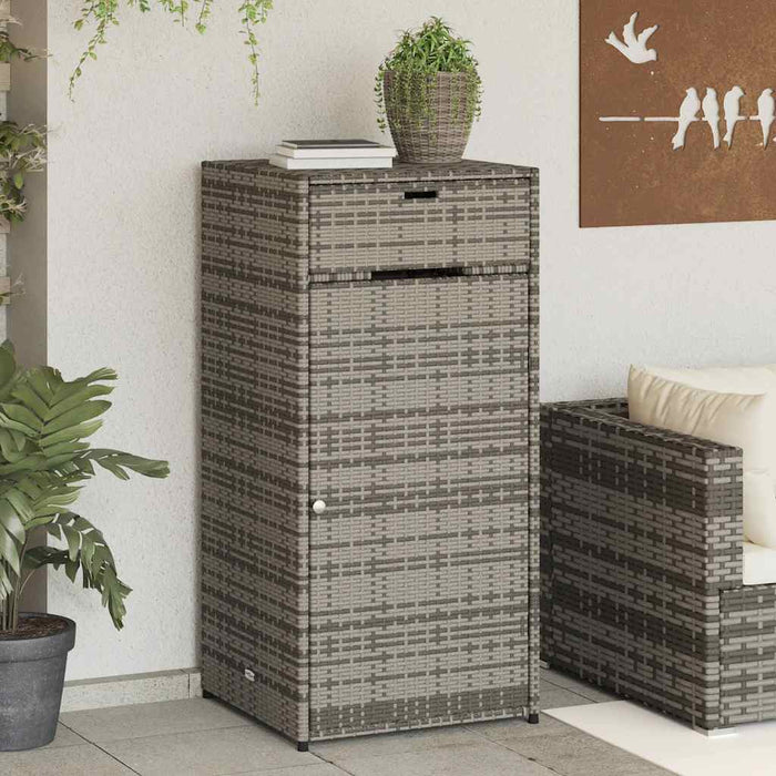 Armadietto Portaoggetti Giardino Grigio 55x55x111cm Polyrattancod mxl 134546