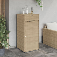 Armadietto Portaoggetti Giardino Beige 55x55x111cm Polyrattan 365562