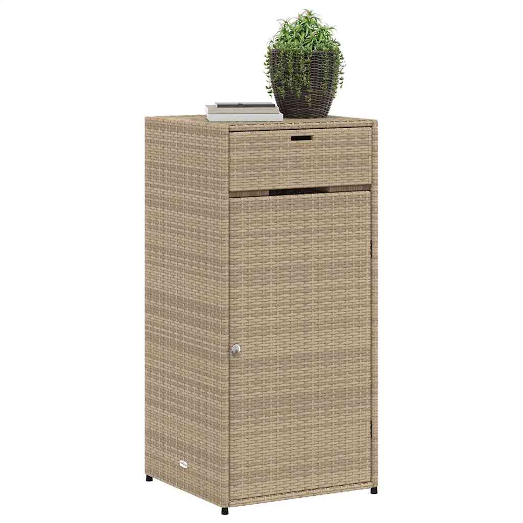 Armadietto Portaoggetti Giardino Beige 55x55x111cm Polyrattan 365562