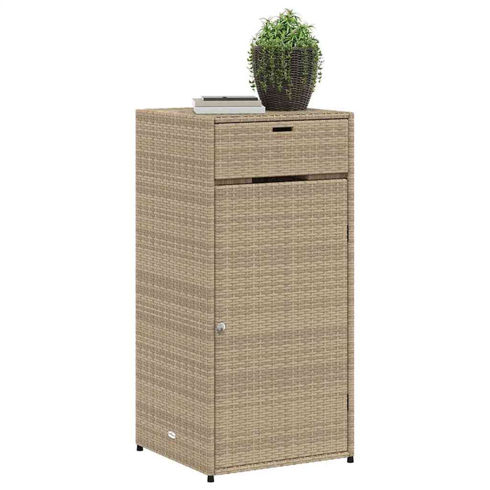 Armadietto Portaoggetti Giardino Beige 55x55x111cm Polyrattan 365562