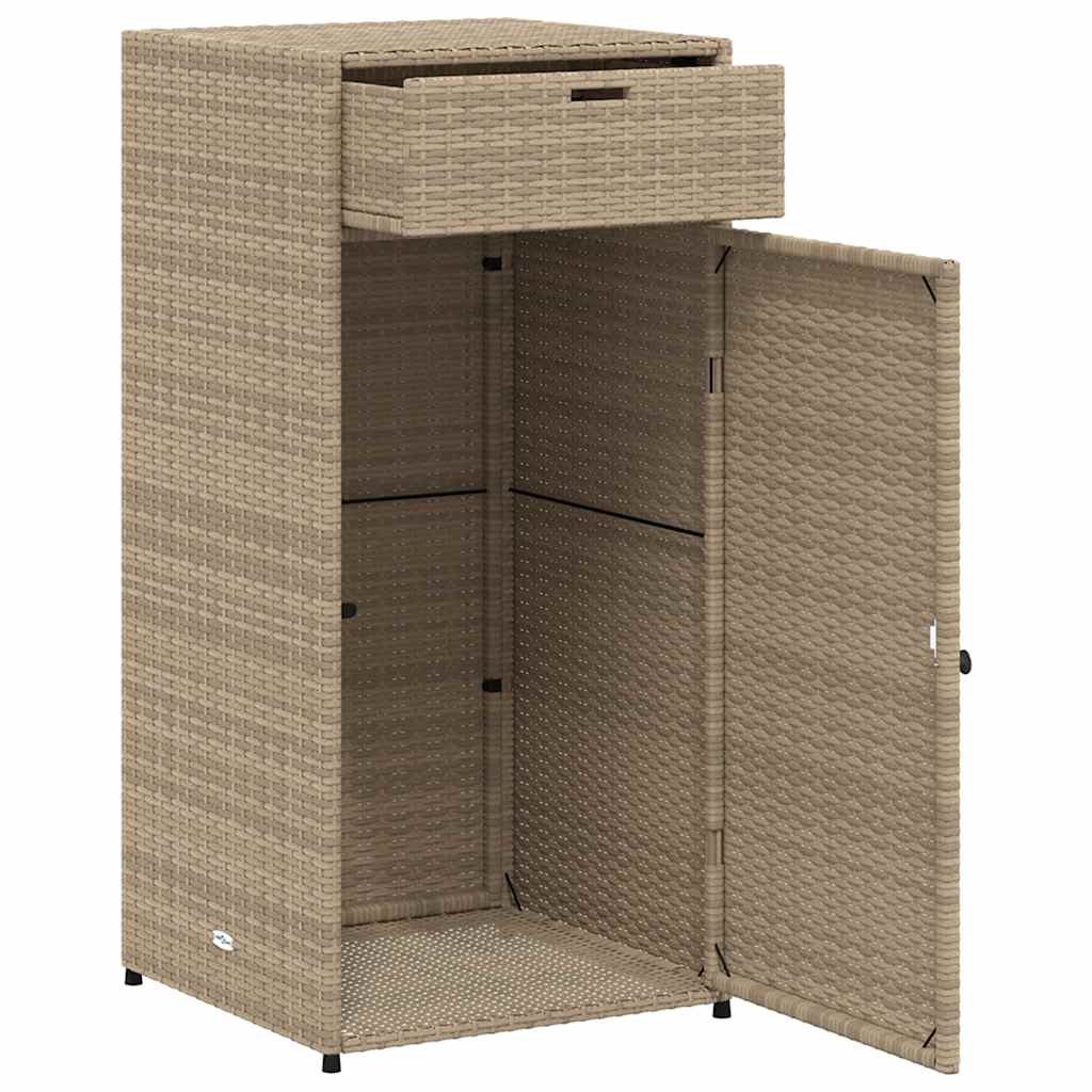 Armadietto Portaoggetti Giardino Beige 55x55x111cm Polyrattan 365562