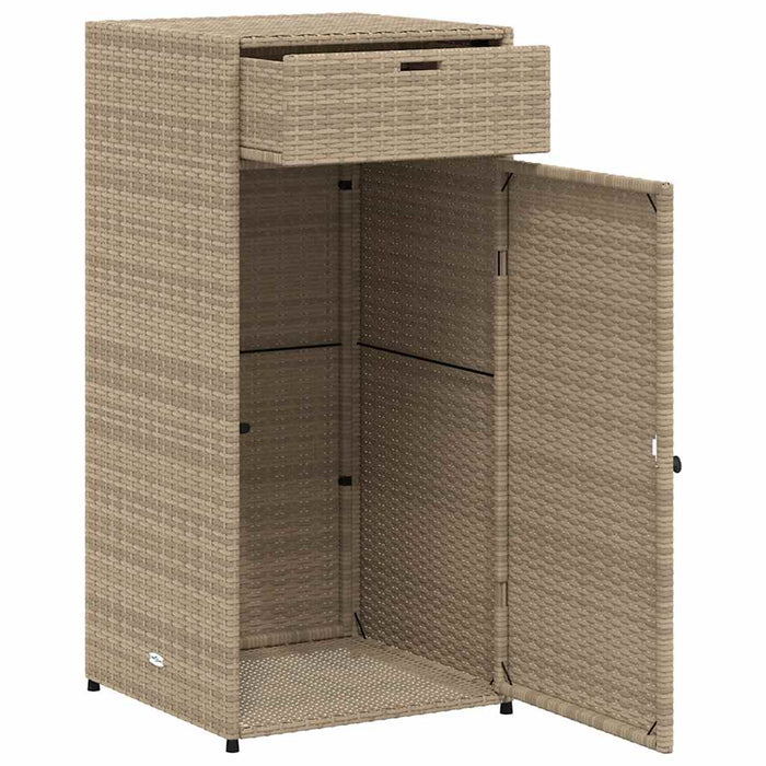 Armadietto Portaoggetti Giardino Beige 55x55x111cm Polyrattan 365562