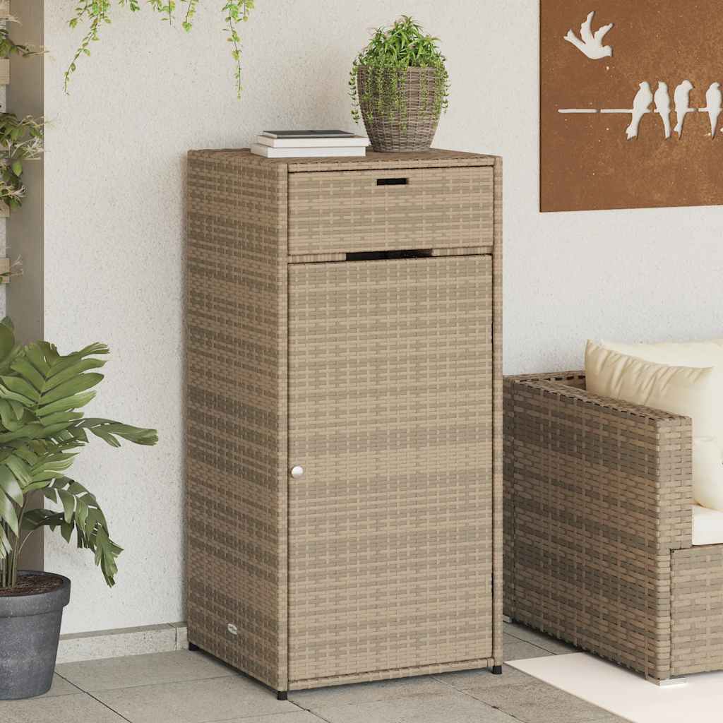 Armadietto Portaoggetti Giardino Beige 55x55x111cm Polyrattan 365562