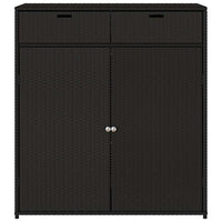 Armadietto Portaoggetti Giardino Nero 105x55x113cm Polyrattan 365563