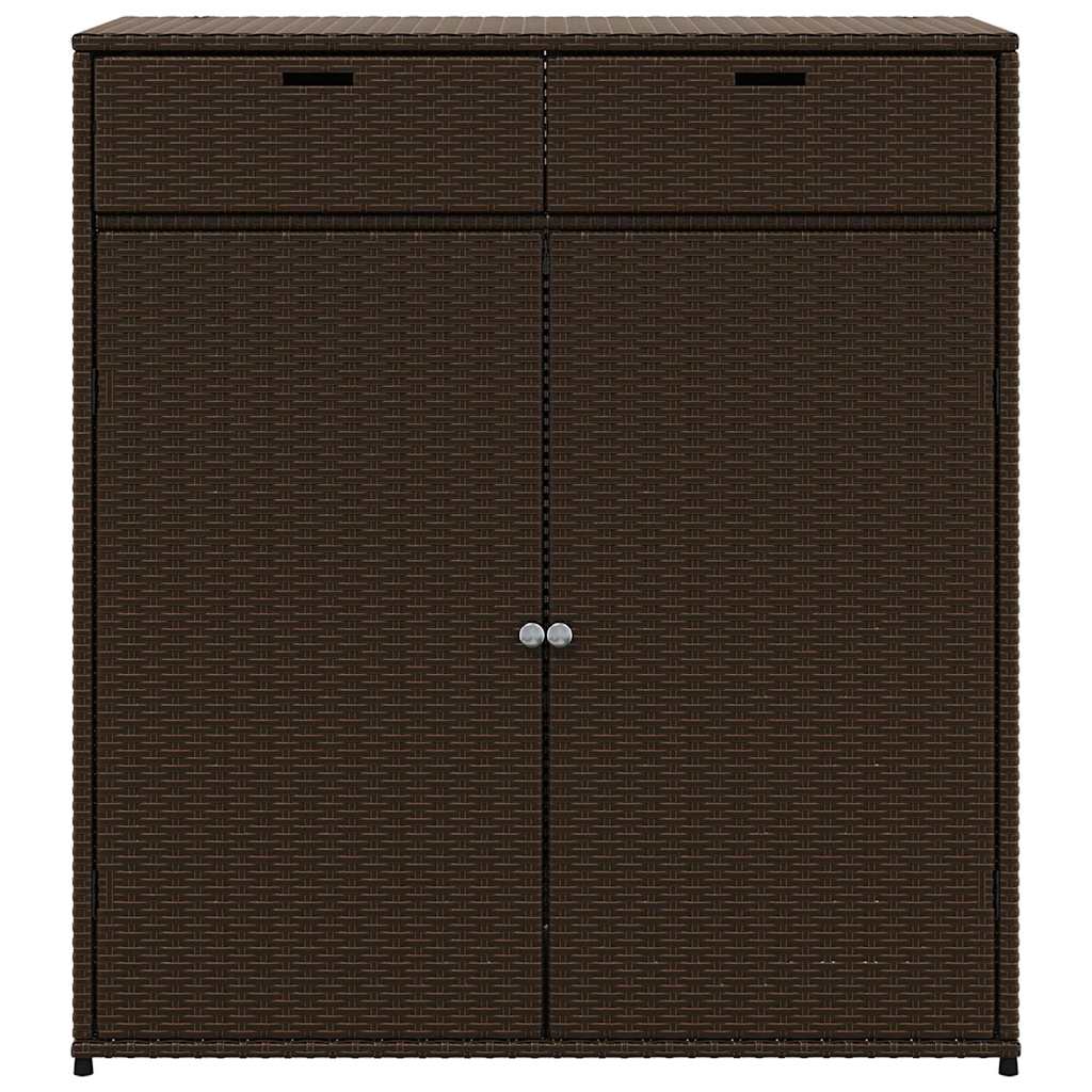 Armadietto Portaoggetti Giardino Marrone 105x55x113 Polyrattan 365564