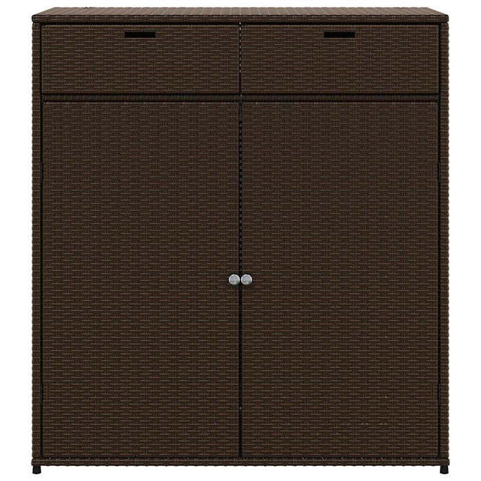 Armadietto Portaoggetti Giardino Marrone 105x55x113 Polyrattan 365564