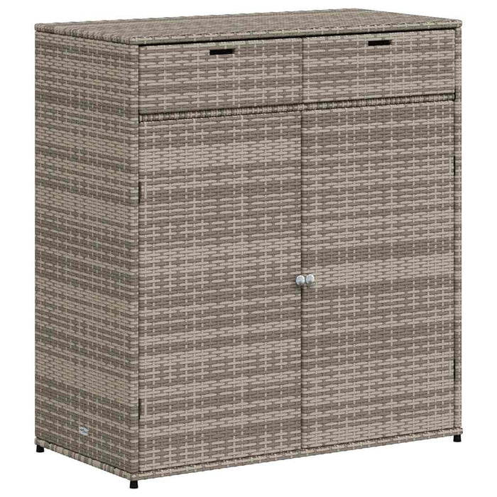 Armadietto Portaoggetti Giardino Grigio 105x55x113cm Polyrattan 365565