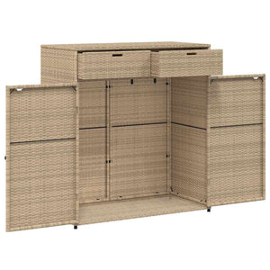 Armadietto Portaoggetti Giardino Grigio 105x55x113cm Polyrattan 365565