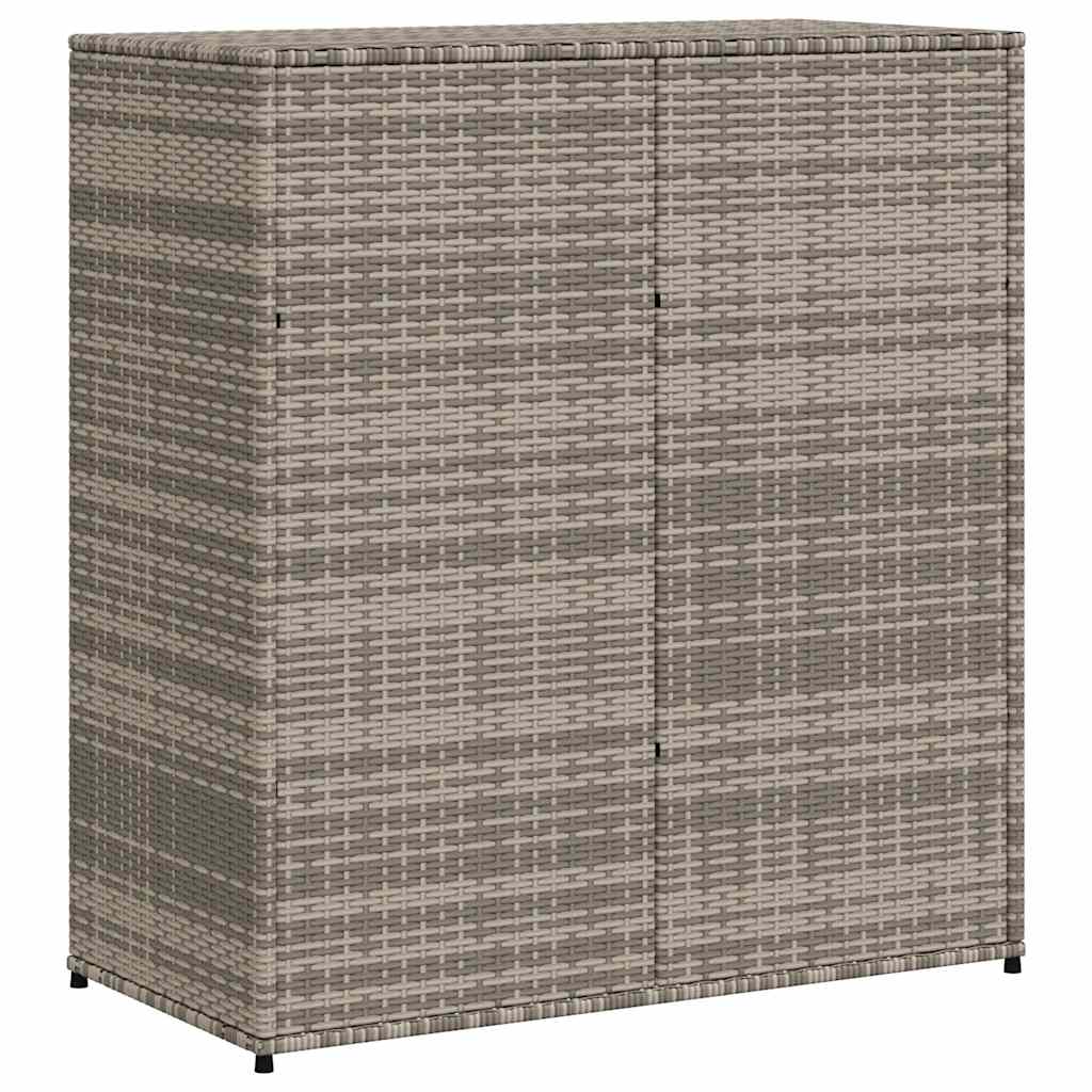 Armadietto Portaoggetti Giardino Grigio 105x55x113cm Polyrattan 365565