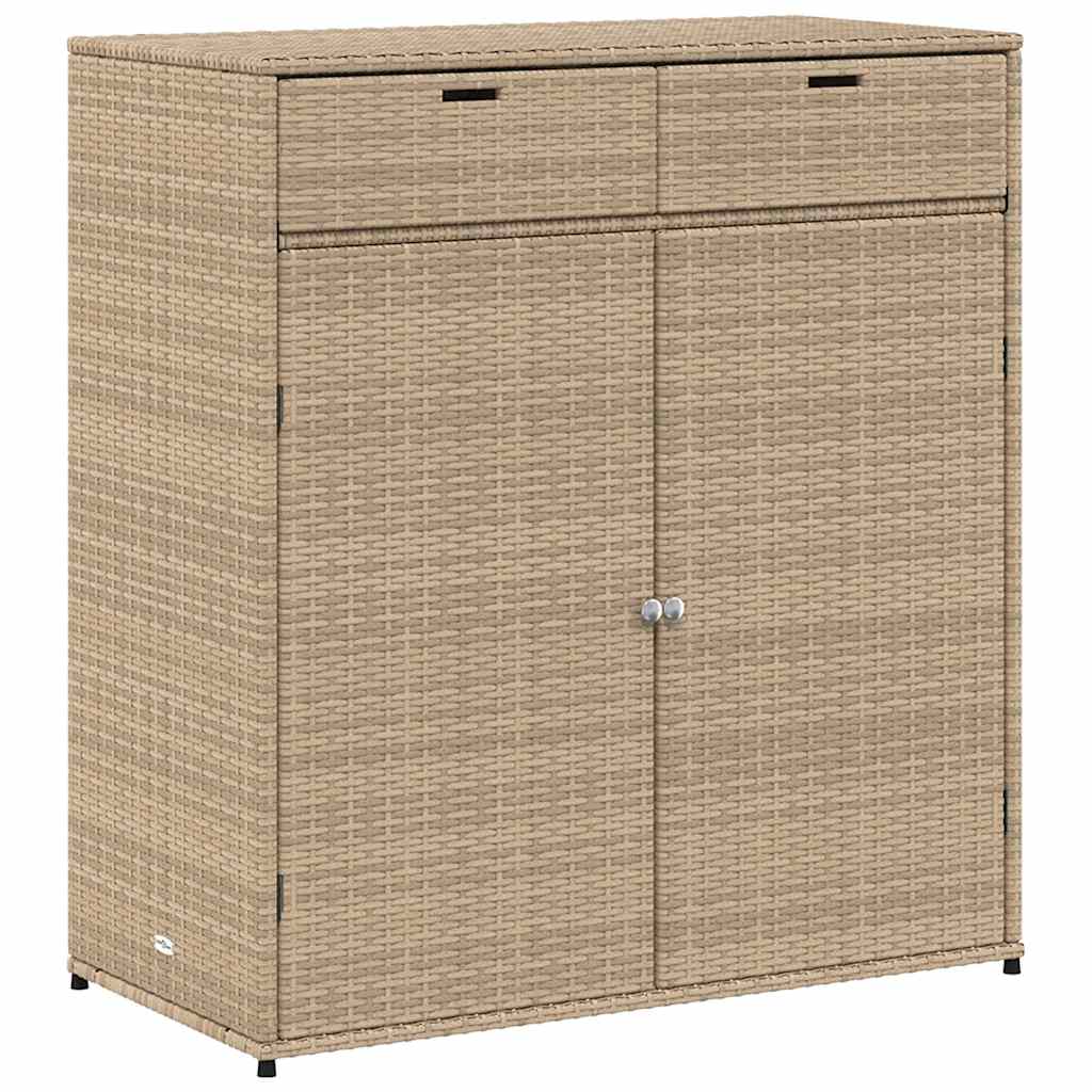 Armadietto Portaoggetti Giardino Beige 105x55x113cm Polyrattan 365566