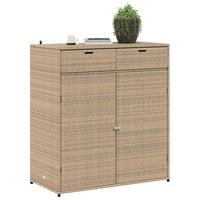 Armadietto Portaoggetti Giardino Beige 105x55x113cm Polyrattan 365566