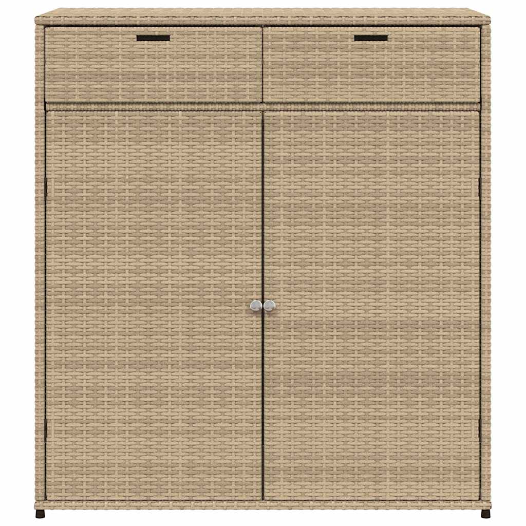 Armadietto Portaoggetti Giardino Beige 105x55x113cm Polyrattan 365566
