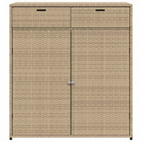 Armadietto Portaoggetti Giardino Beige 105x55x113cm Polyrattan 365566