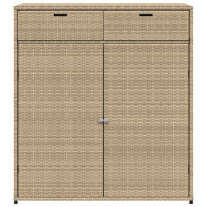 Armadietto Portaoggetti Giardino Beige 105x55x113cm Polyrattan 365566