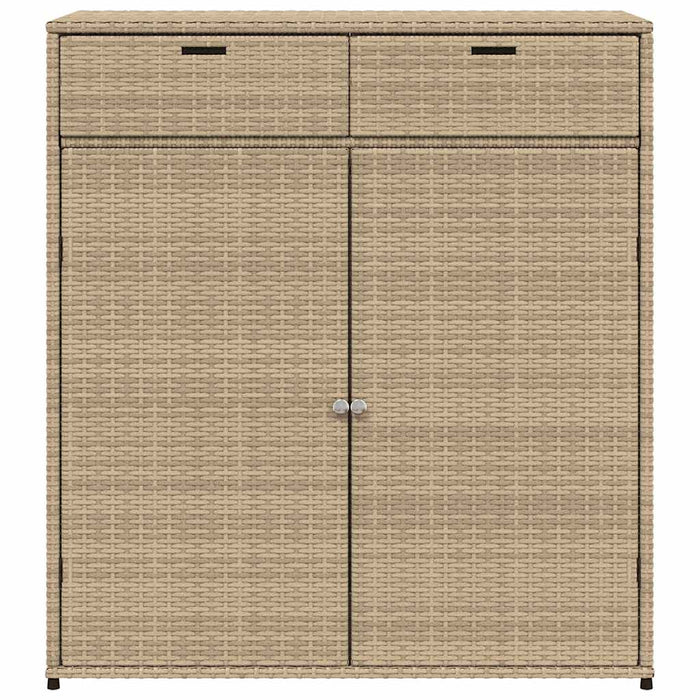 Armadietto Portaoggetti Giardino Beige 105x55x113cm Polyrattan 365566