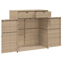 Armadietto Portaoggetti Giardino Beige 105x55x113cm Polyrattan 365566