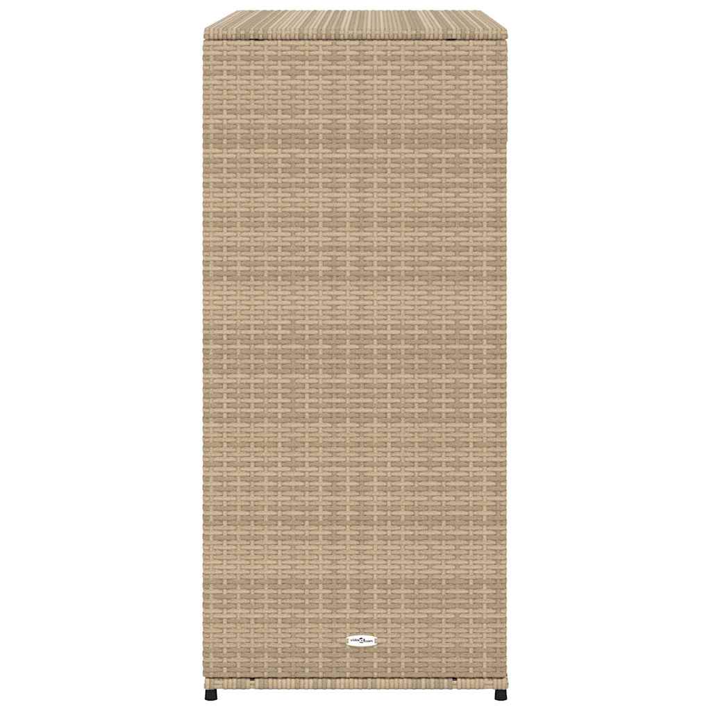 Armadietto Portaoggetti Giardino Beige 105x55x113cm Polyrattan 365566