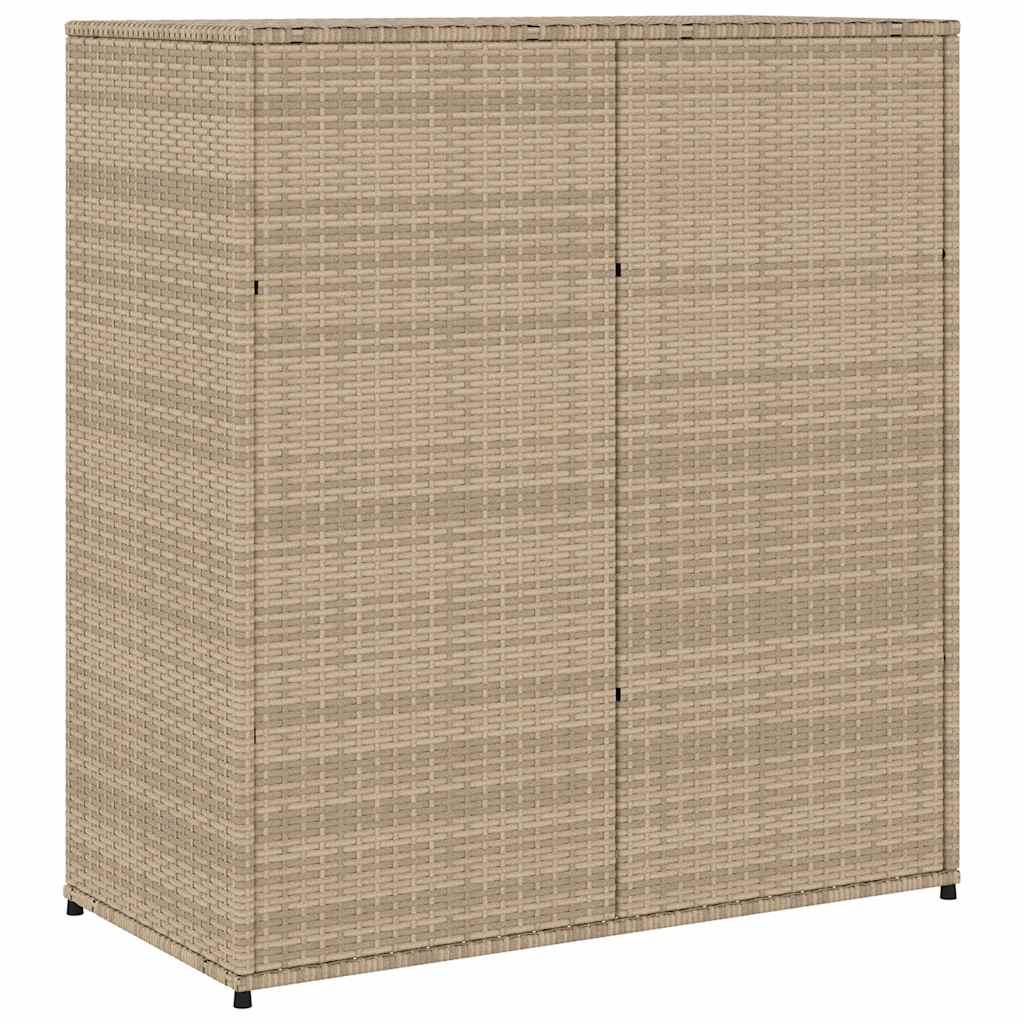 Armadietto Portaoggetti Giardino Beige 105x55x113cm Polyrattan 365566